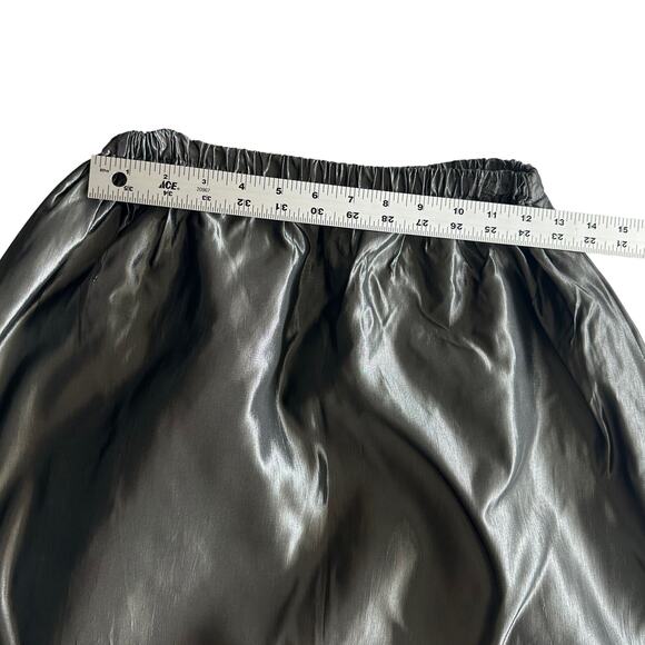 Jessica McClintock Gunne Sax VTG Metallic Pewter A Line Witchy Maxi Skirt M - Picture 5 of 8